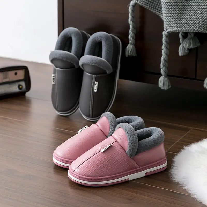 Elderly Men's Winter Cotton Shoes with Heel Cover, Indoor Non-Slip Thick-Soled Home Warm Plush Cotton Shoes for Elderly Men - Image 6
