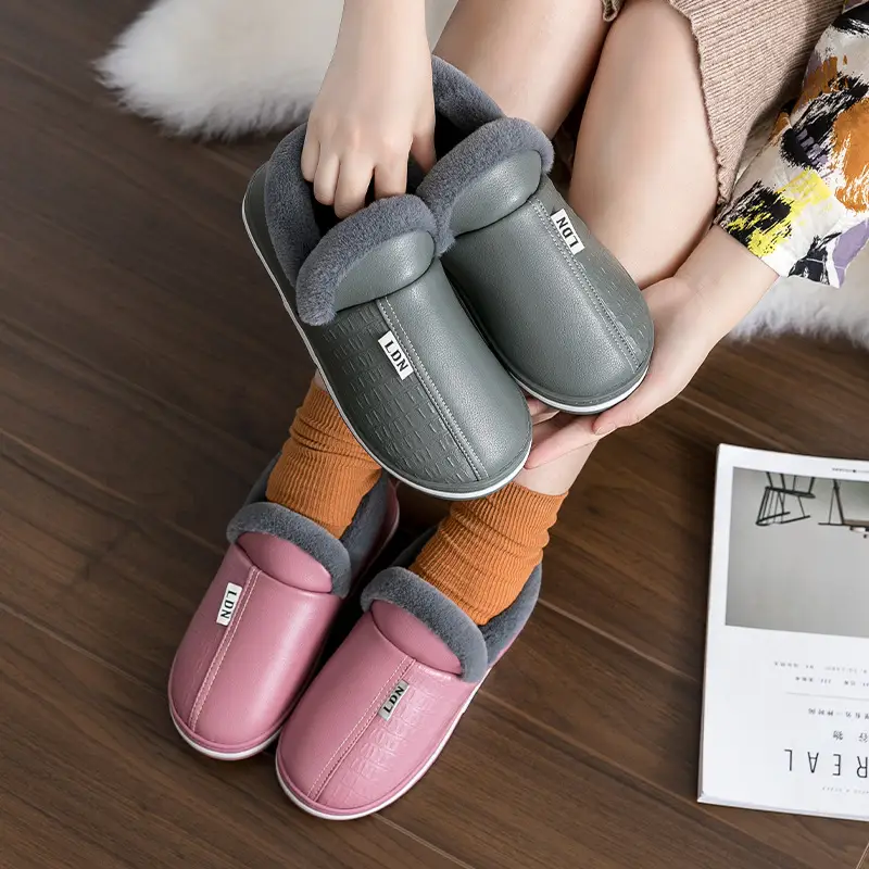 Elderly Men's Winter Cotton Shoes with Heel Cover, Indoor Non-Slip Thick-Soled Home Warm Plush Cotton Shoes for Elderly Men - Image 8