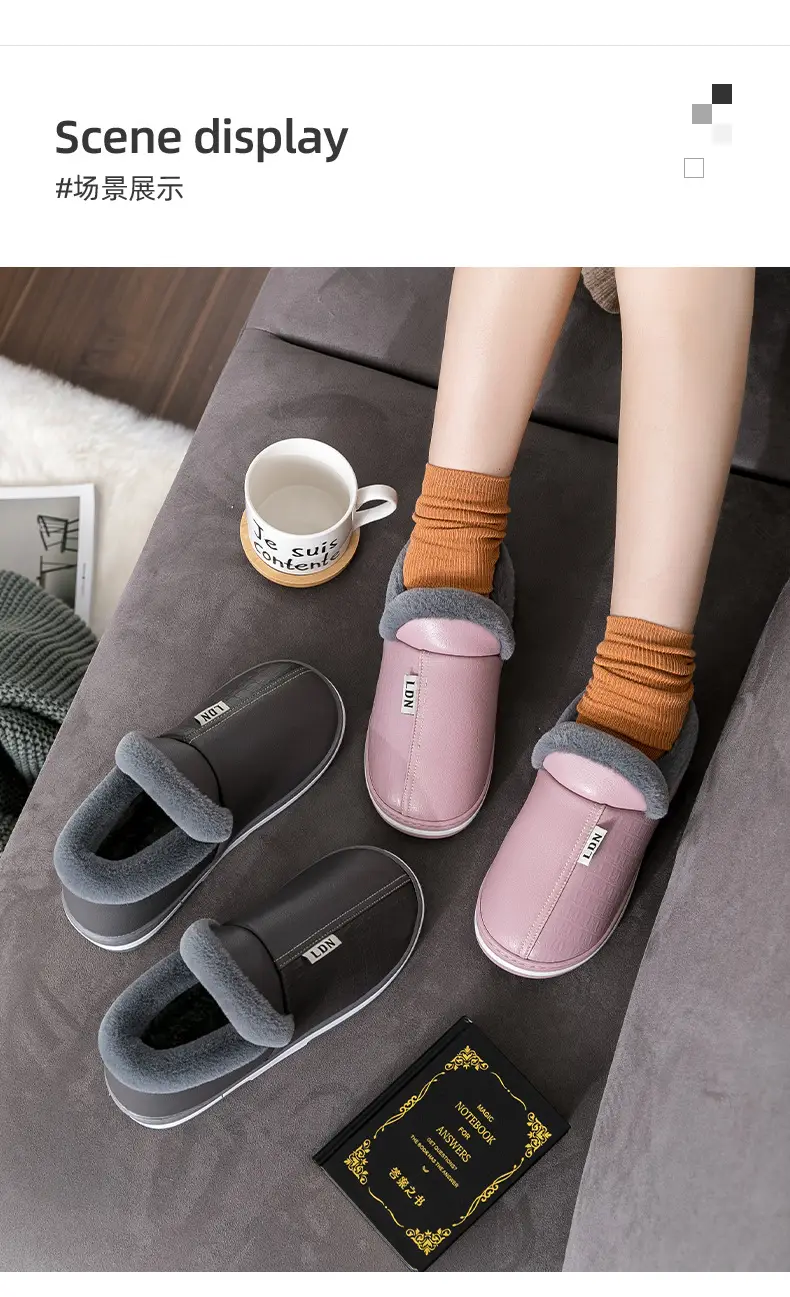 Elderly Men's Winter Cotton Shoes with Heel Cover, Indoor Non-Slip Thick-Soled Home Warm Plush Cotton Shoes for Elderly Men — feature 10