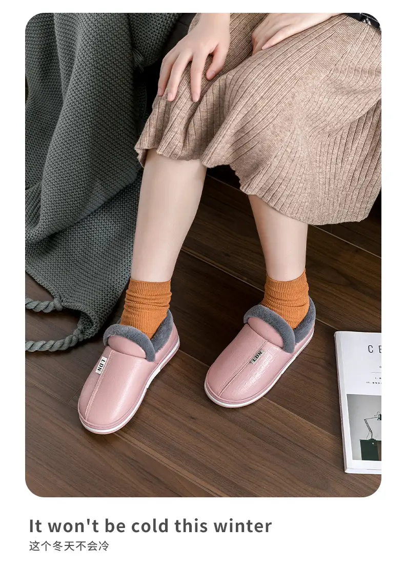Elderly Men's Winter Cotton Shoes with Heel Cover, Indoor Non-Slip Thick-Soled Home Warm Plush Cotton Shoes for Elderly Men — feature 16