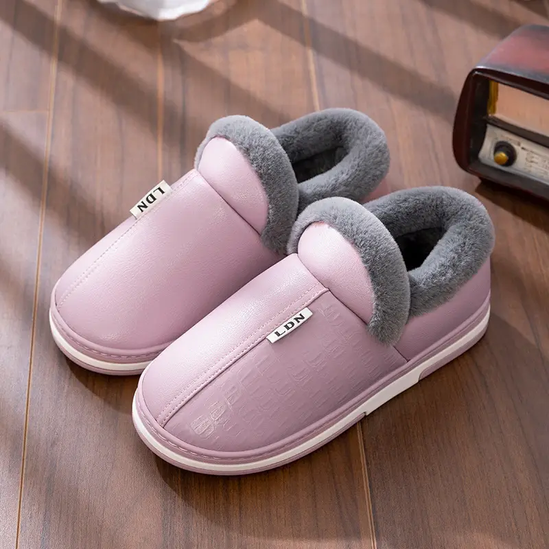 Elderly Men's Winter Cotton Shoes with Heel Cover, Indoor Non-Slip Thick-Soled Home Warm Plush Cotton Shoes for Elderly Men - Image 3