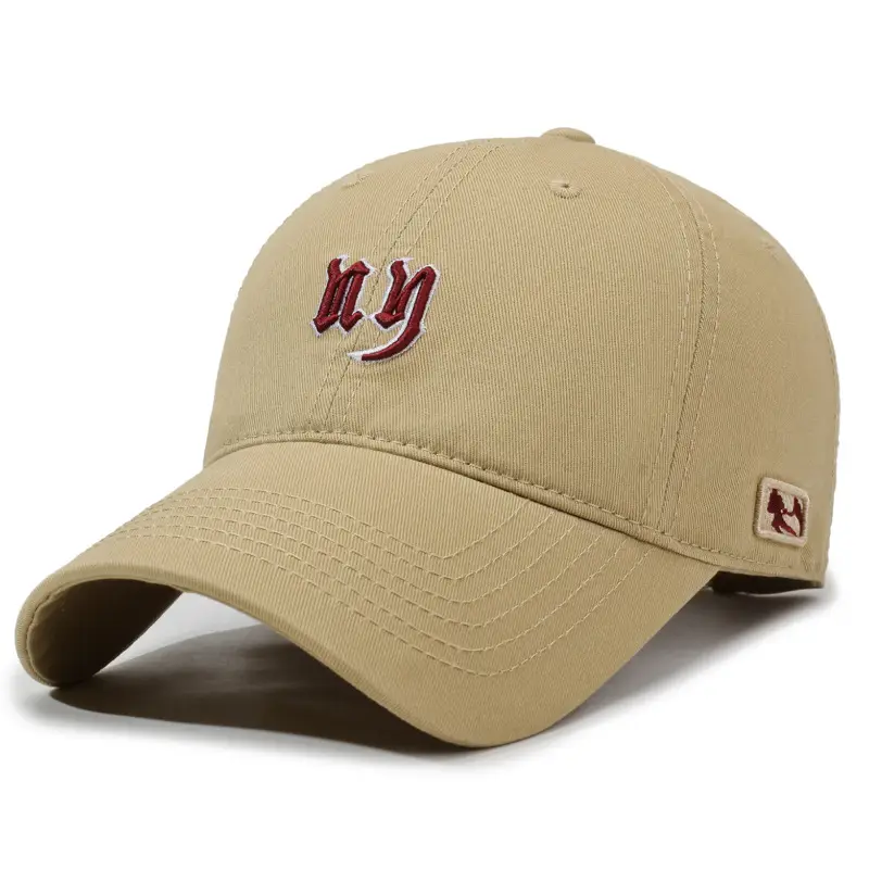 Men's Brown Embroidered Baseball Cap with Peaked Brim - Image 7