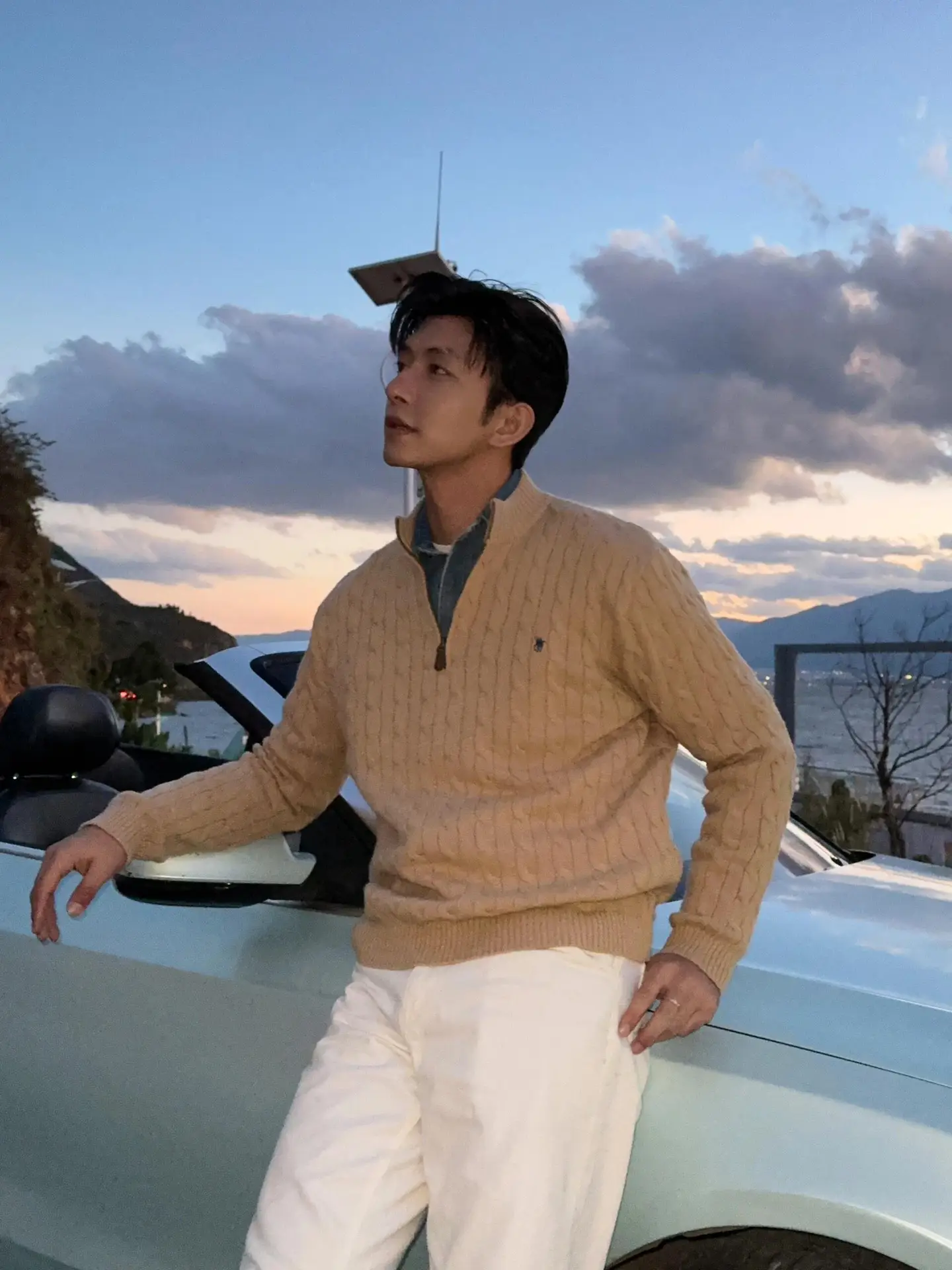 Men Knitted Pony Logo Sweater Beige Winter — feature 24