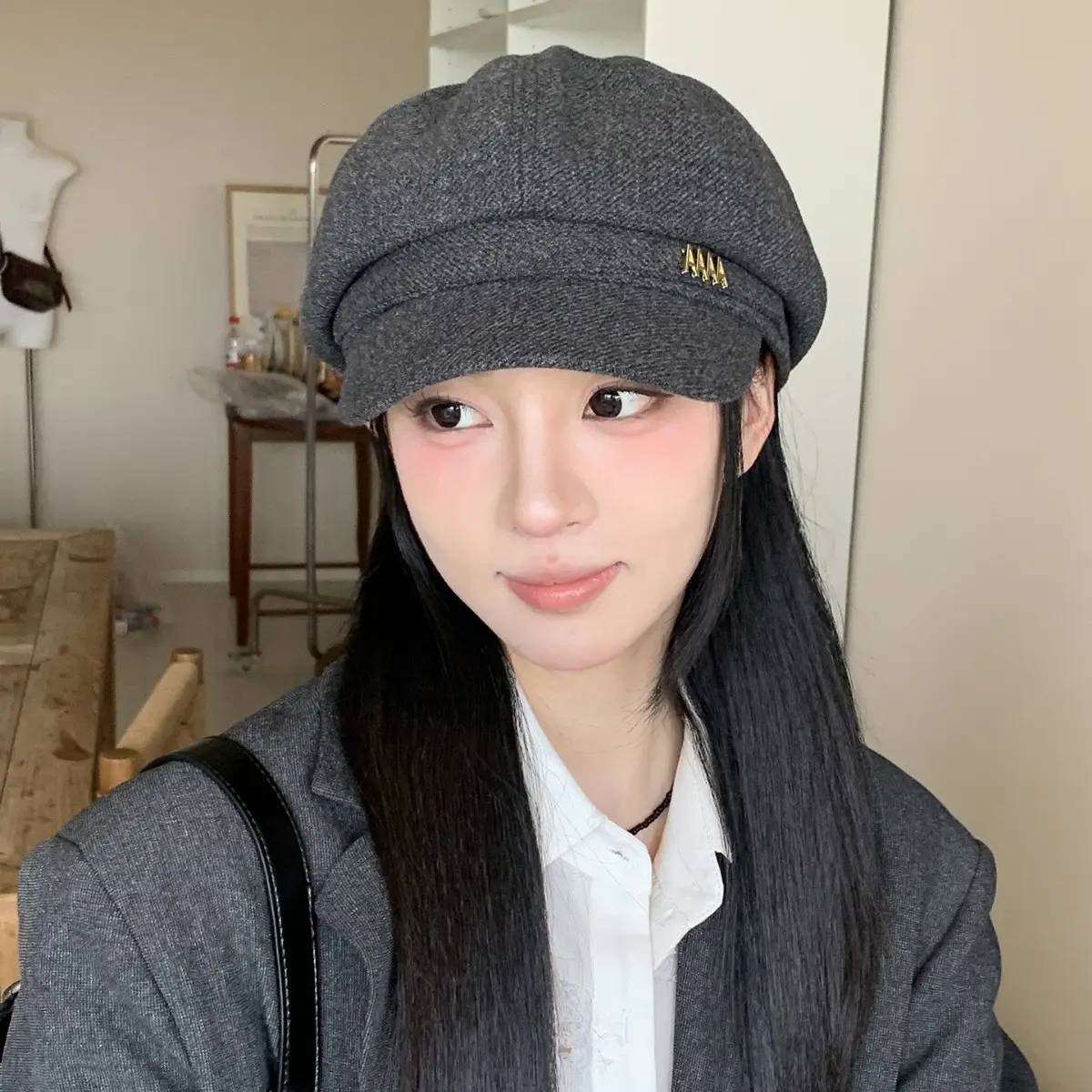 Women Duckbill Beret Brown New British Style - Image 6