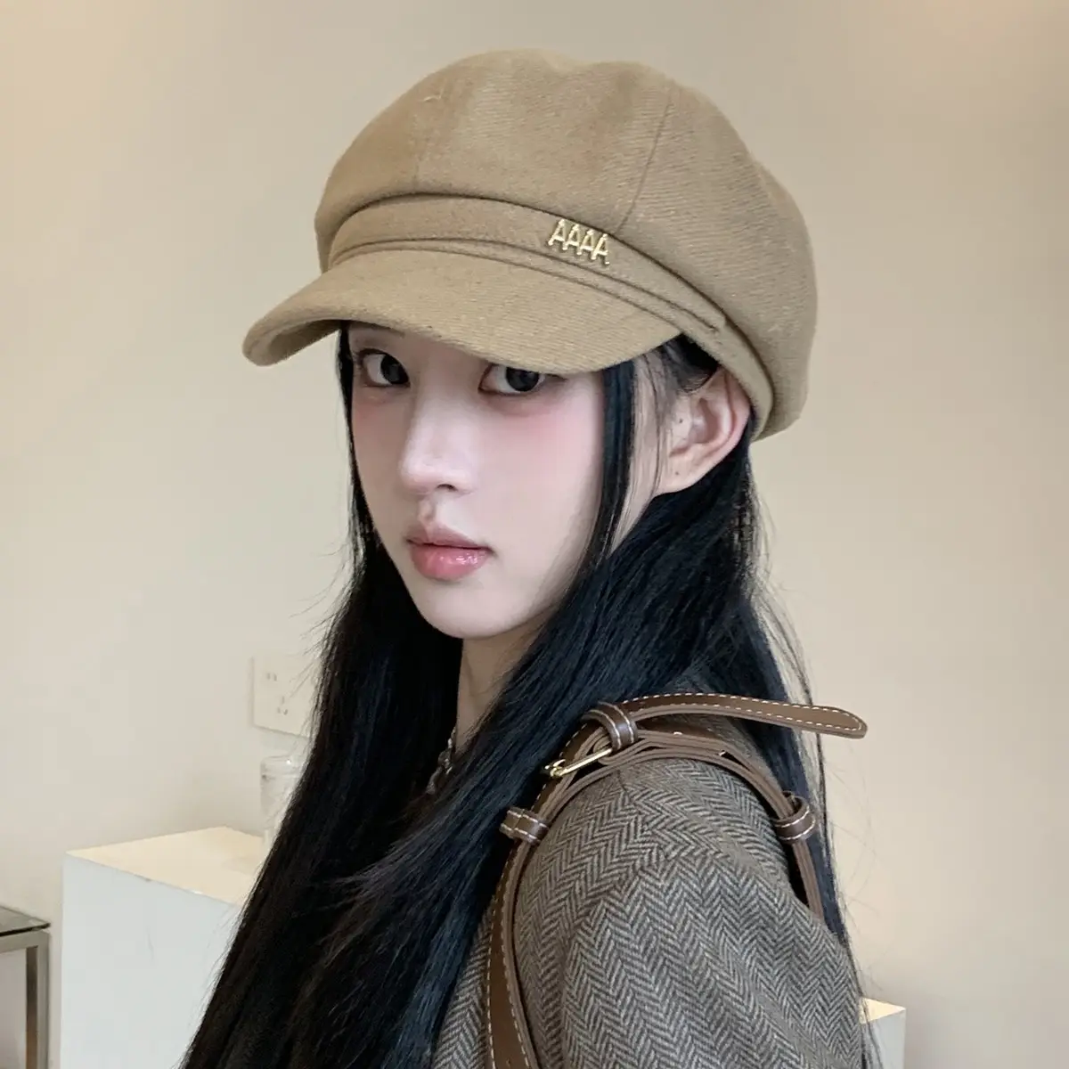 Women Duckbill Beret Brown New British Style - Image 8