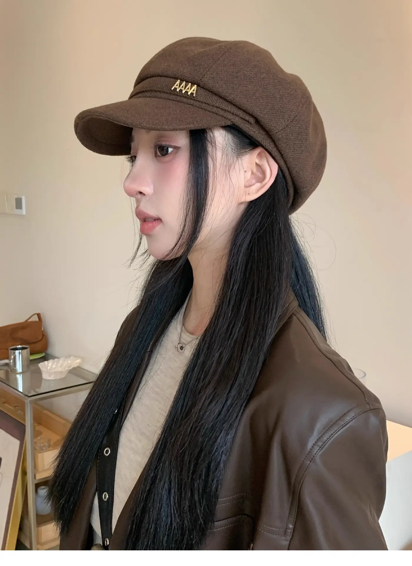 Women Duckbill Beret Brown New British Style — feature 10