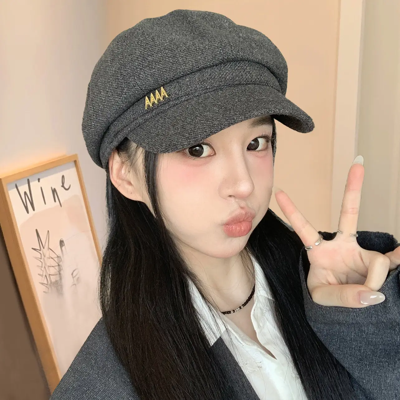Women Duckbill Beret Brown New British Style - Image 2