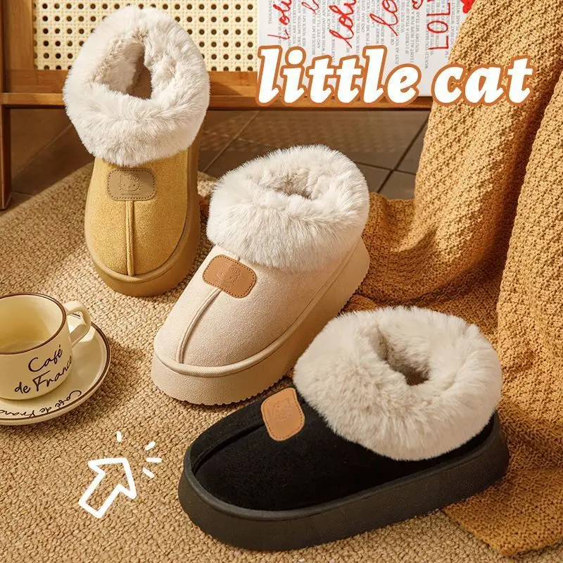 Women's Fleece Lined Winter Slippers Beige 2024