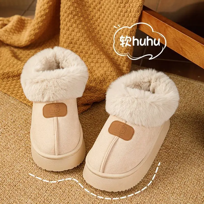 Women's Fleece Lined Winter Slippers Beige 2024