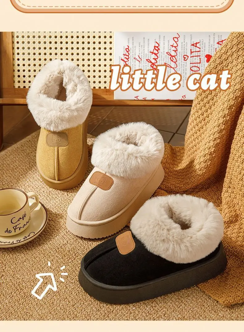 Women's Fleece Lined Winter Slippers Beige 2024 — feature 4