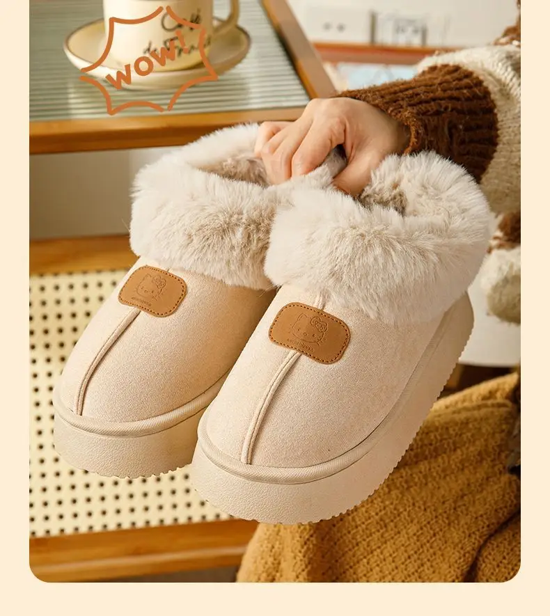 Women's Fleece Lined Winter Slippers Beige 2024 — feature 8
