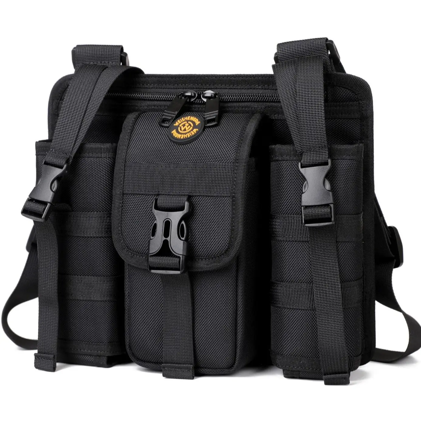 One-Shoulder Crossbody Mobile Phone Bag Black Outdoor Travel