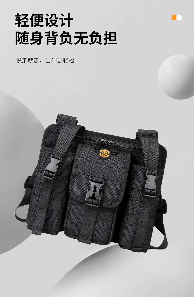 One-Shoulder Crossbody Mobile Phone Bag Black Outdoor Travel — feature 13