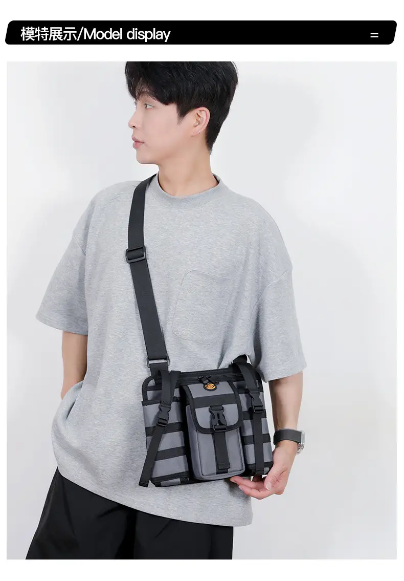 One-Shoulder Crossbody Mobile Phone Bag Black Outdoor Travel — feature 19