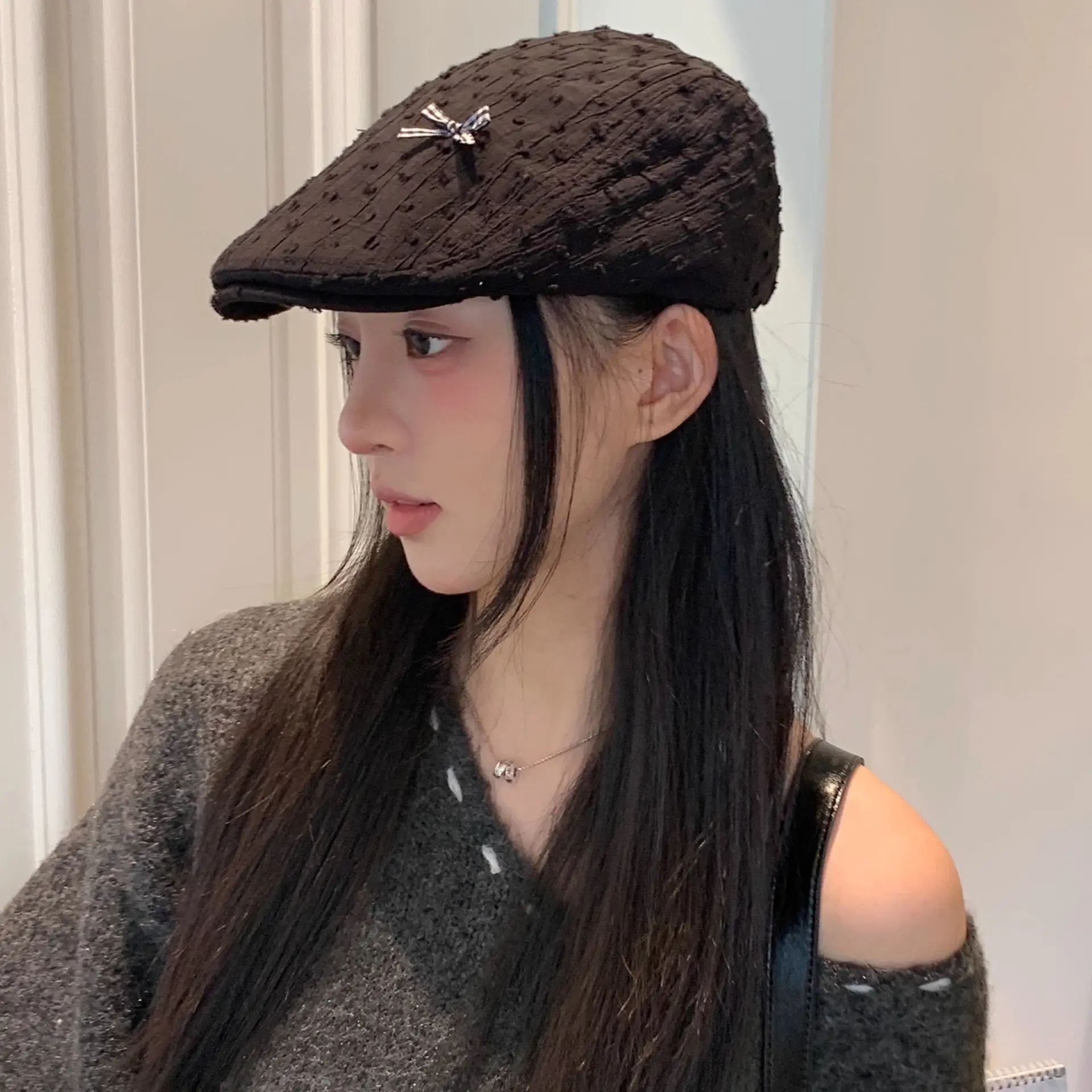 Japanese Style Women's Bowknot Hat White Spring Summer — feature 1