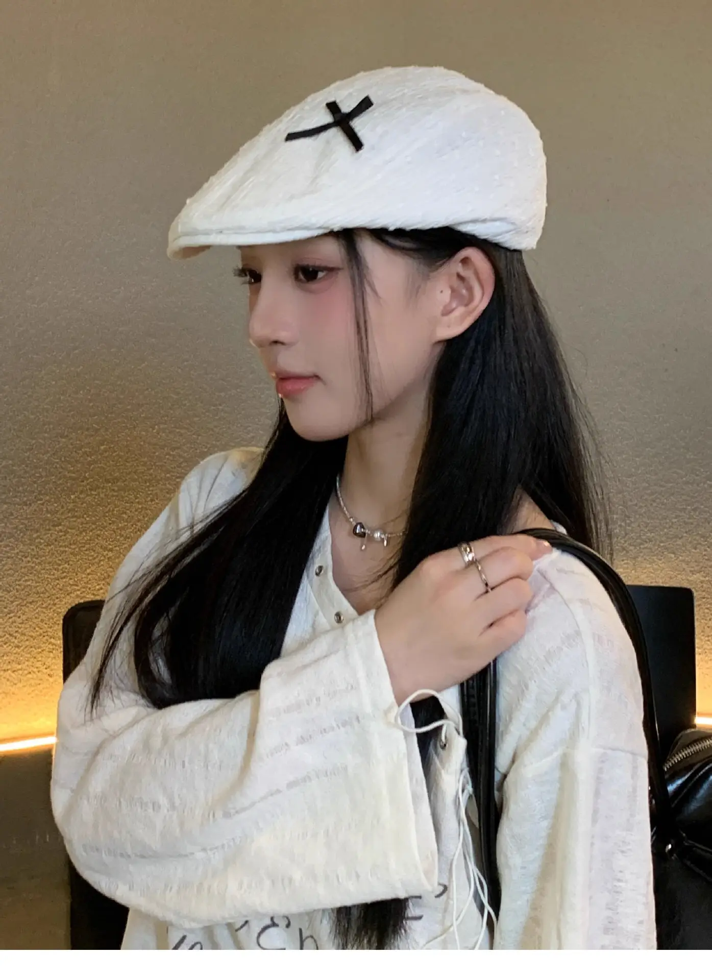 Japanese Style Women's Bowknot Hat White Spring Summer — feature 9