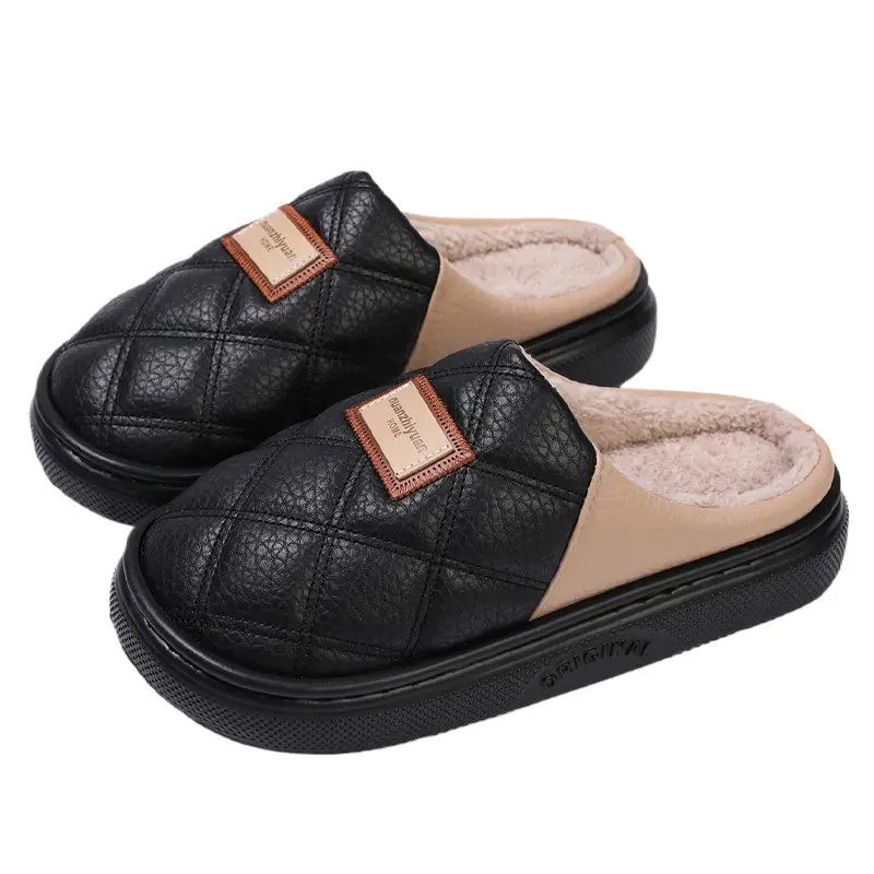 Men's Fleece Lined Warm Slippers Large Winter Indoor - Image 8