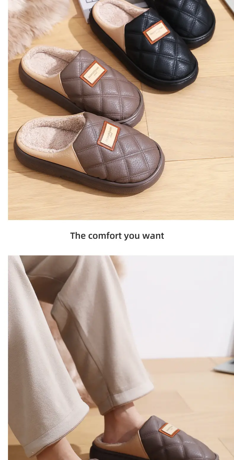 Men's Fleece Lined Warm Slippers Large Winter Indoor — feature 13