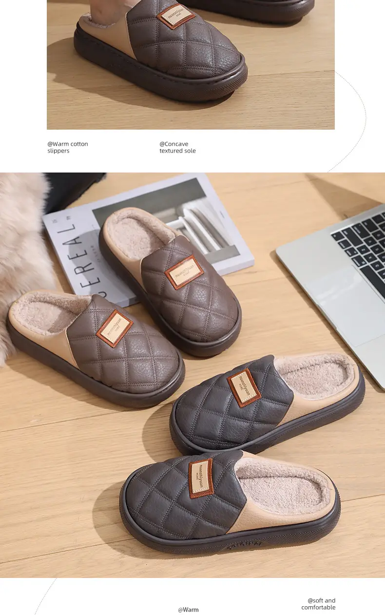Men's Fleece Lined Warm Slippers Large Winter Indoor — feature 4