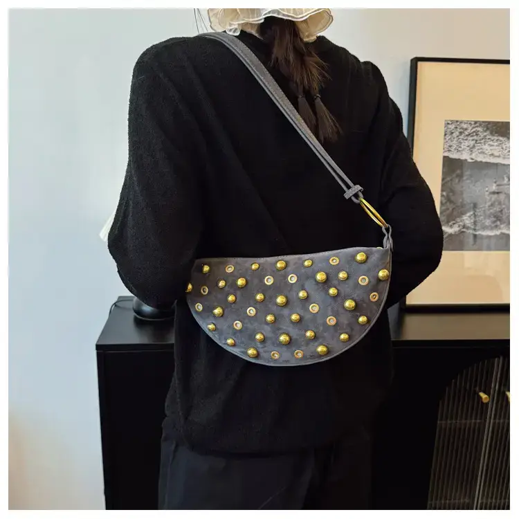 Black Rivet Crossbody Bag for Women — feature 12