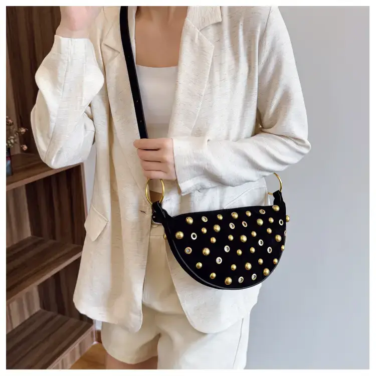 Black Rivet Crossbody Bag for Women — feature 21