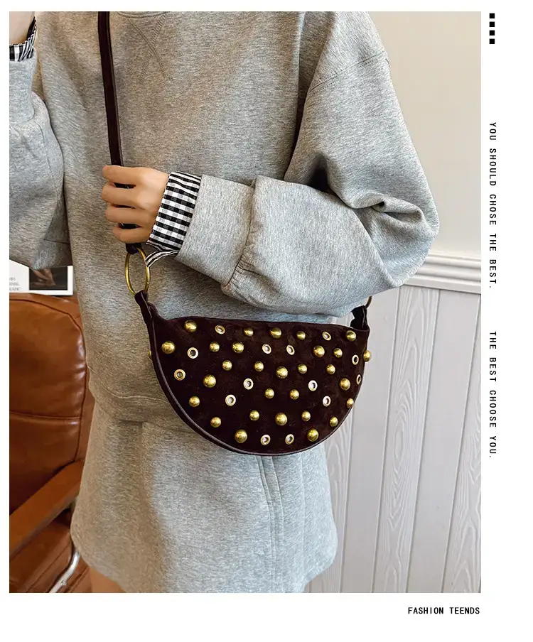 Black Rivet Crossbody Bag for Women — feature 3