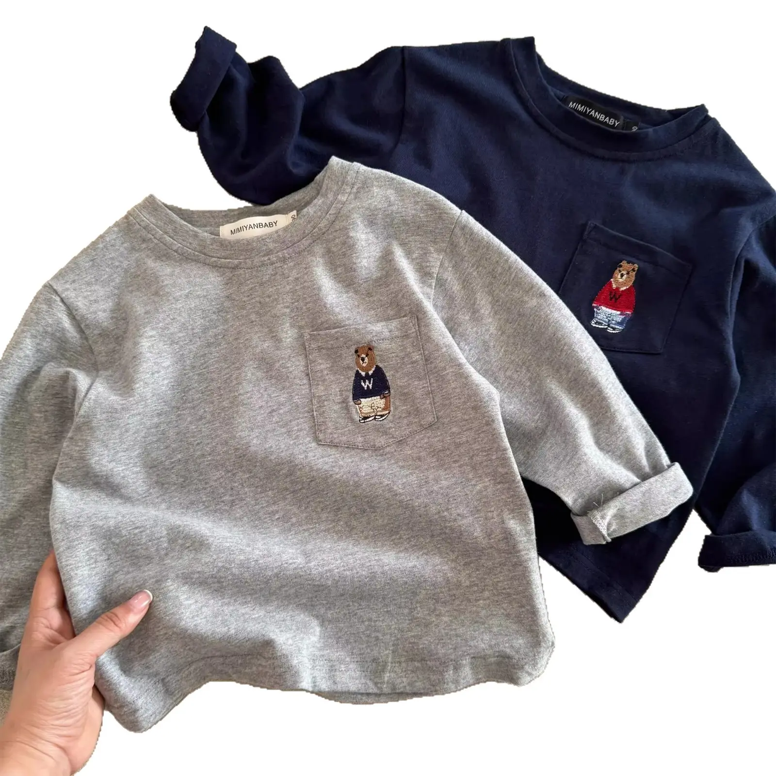 Japanese Style Bear Print Long Sleeve T-Shirt for Boys 2025 - Image 11