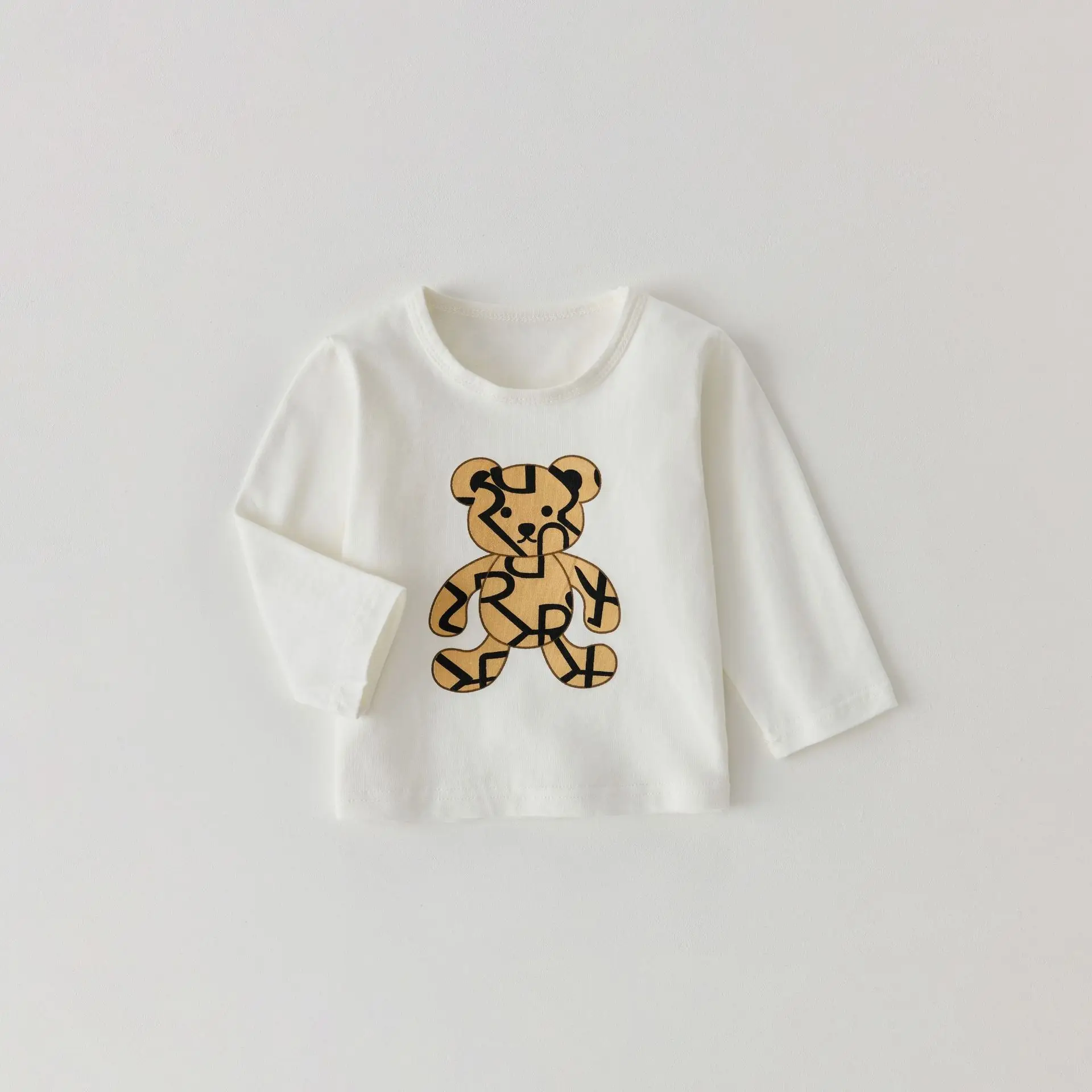 Baby Long Sleeve Teddy Bear T-Shirt White - Image 6