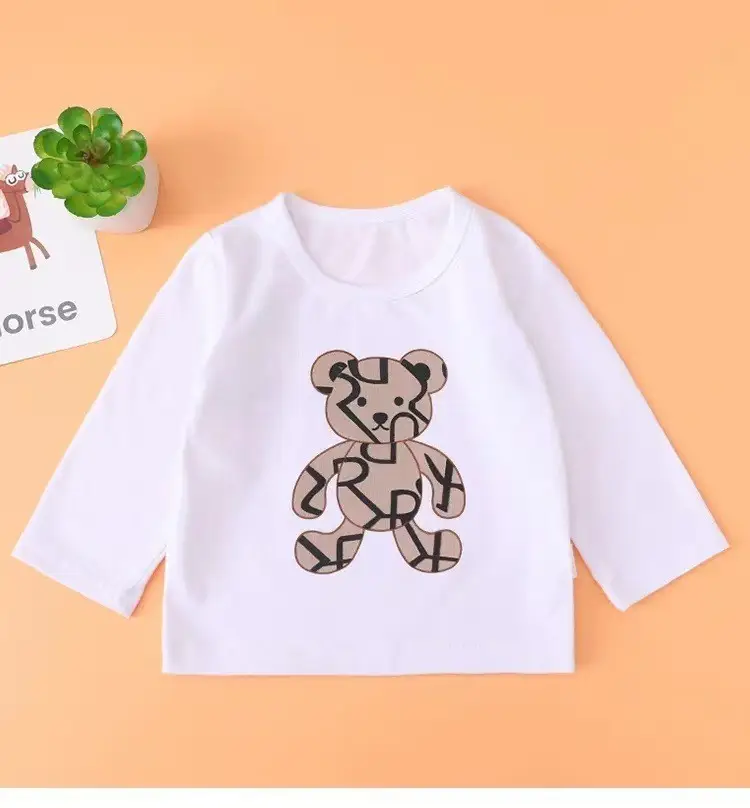 Baby Long Sleeve Teddy Bear T-Shirt White — feature 9