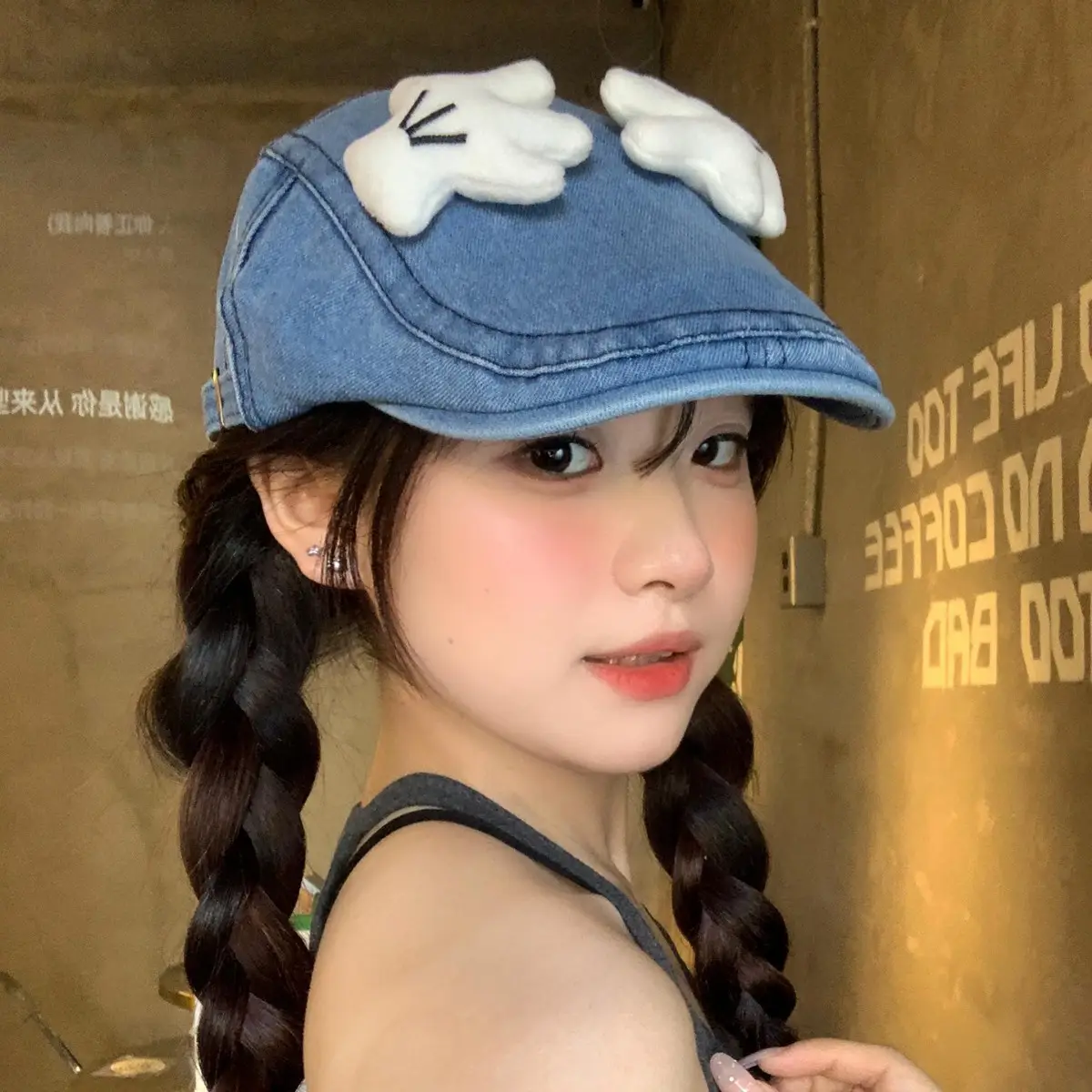 2025 Cute Mickey Butt Denim Hat for Women - Image 5