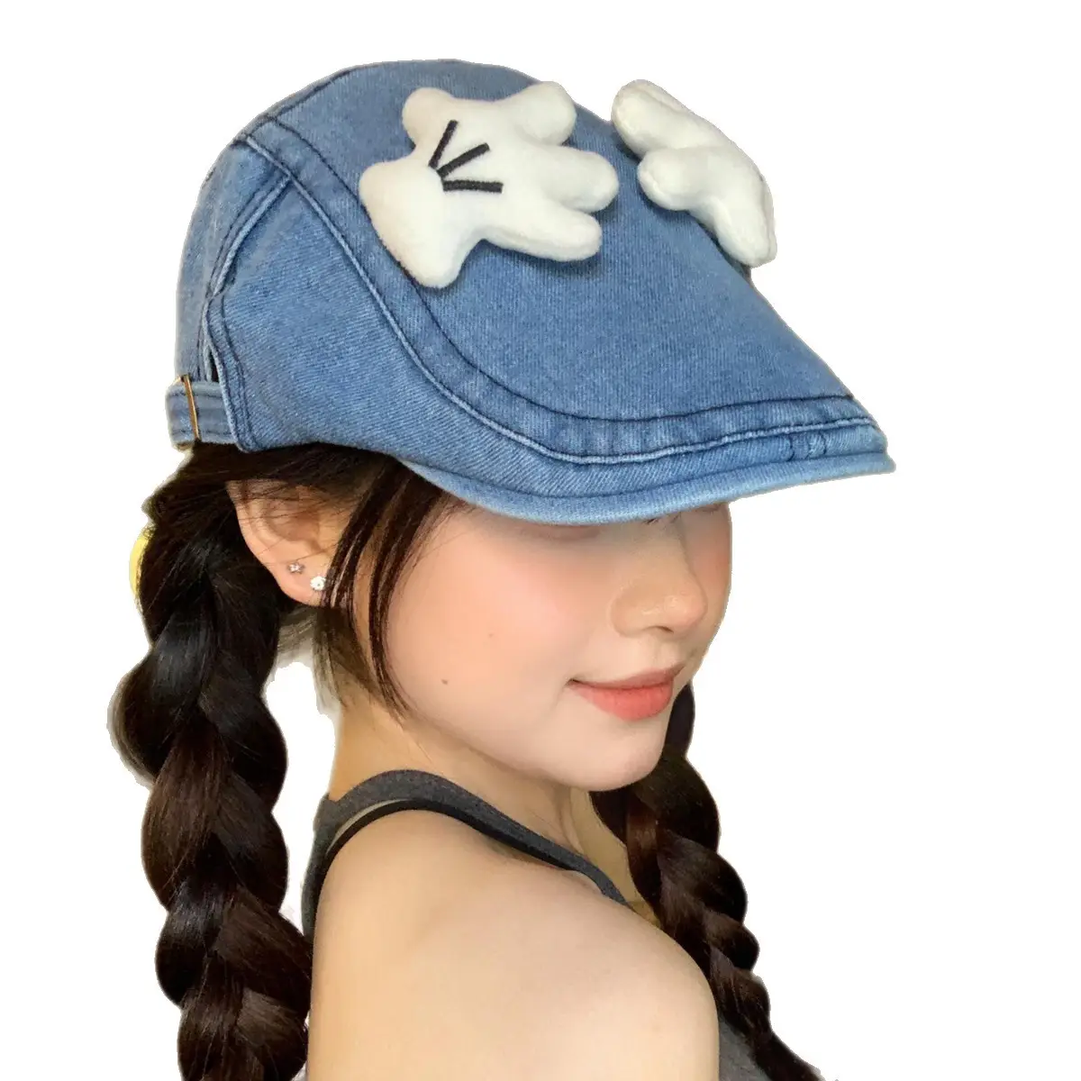 2025 Cute Mickey Butt Denim Hat for Women - Image 7