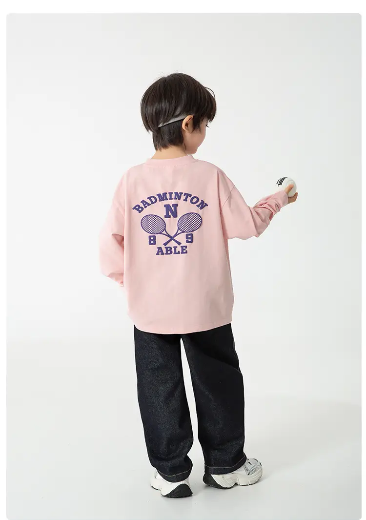 Haima Kids Long Sleeve T-Shirt White Green Blue 3 Colors — feature 10