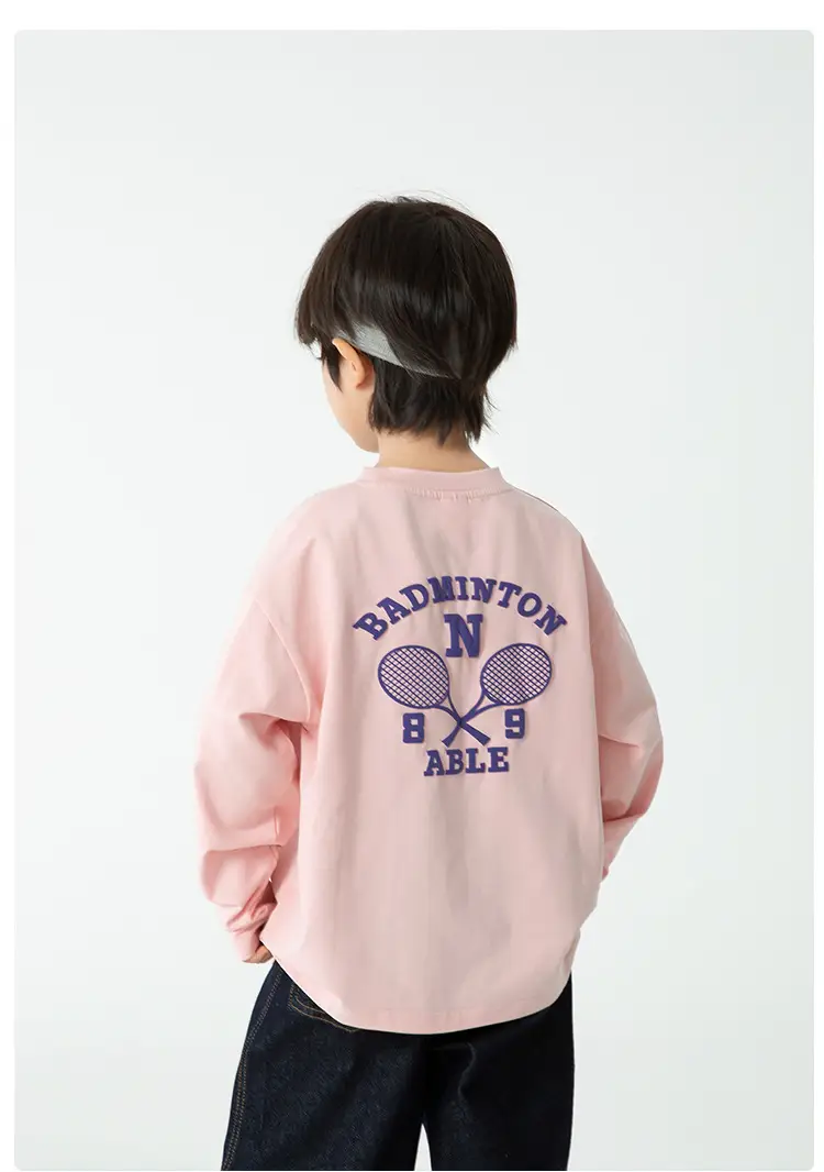 Haima Kids Long Sleeve T-Shirt White Green Blue 3 Colors — feature 11
