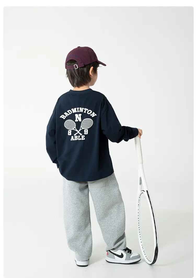 Haima Kids Long Sleeve T-Shirt White Green Blue 3 Colors — feature 18