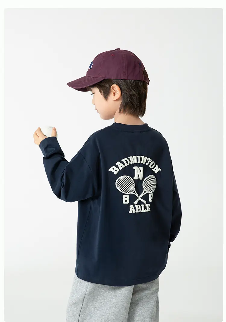 Haima Kids Long Sleeve T-Shirt White Green Blue 3 Colors — feature 19