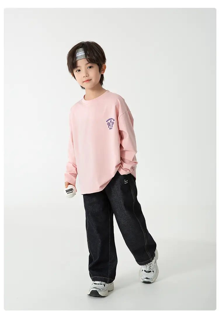 Haima Kids Long Sleeve T-Shirt White Green Blue 3 Colors — feature 9