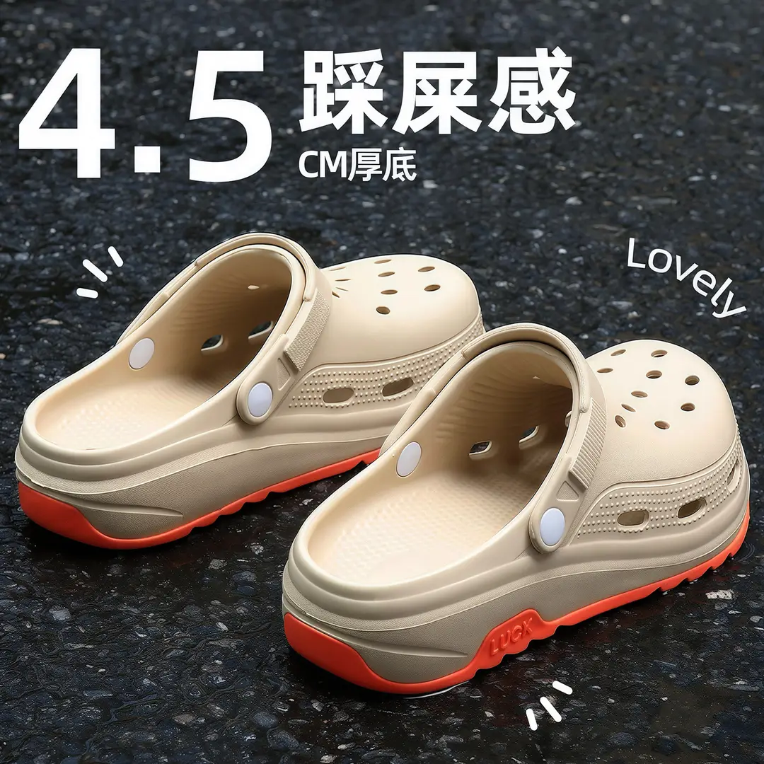 Summer Clogs for Women, Non-Slip Outer Wear, Thick-Soled Toe-Cap Sandals, Home Breathable Eva Sandals for Men - Image 4
