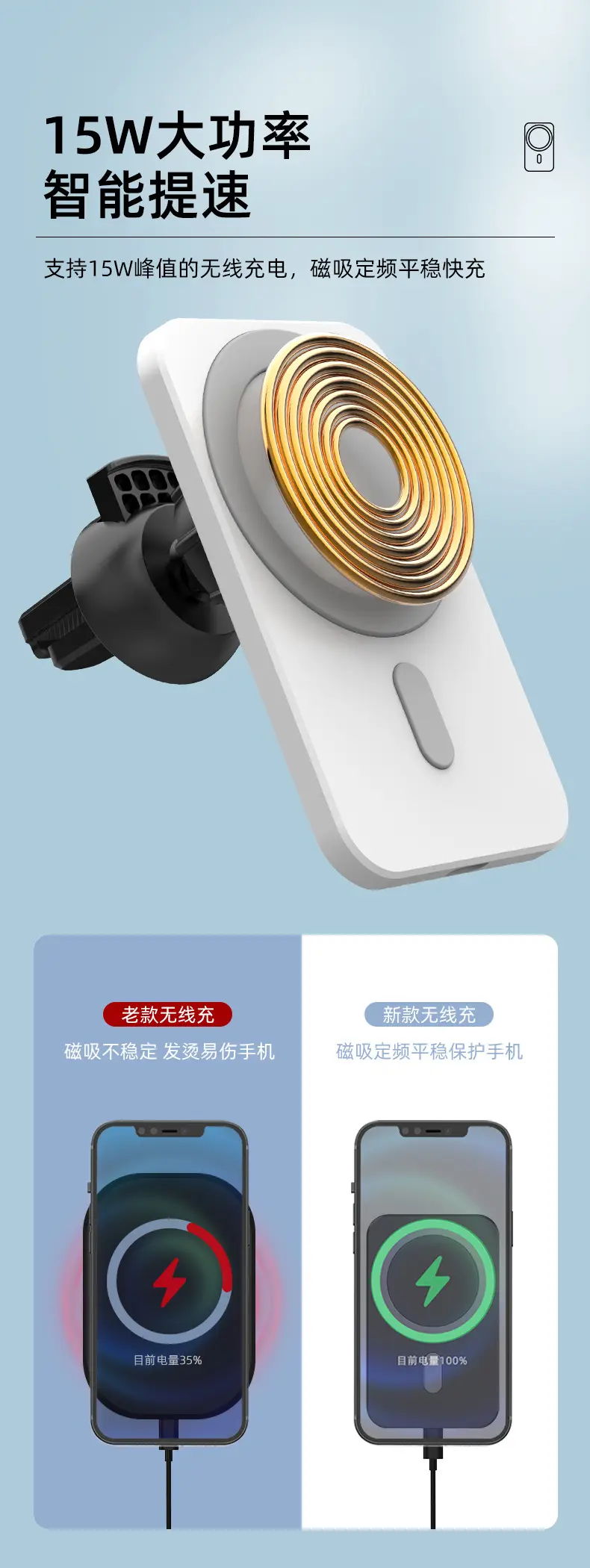 15W Magnetic Phone Charger for iPhone 12+ — feature 3