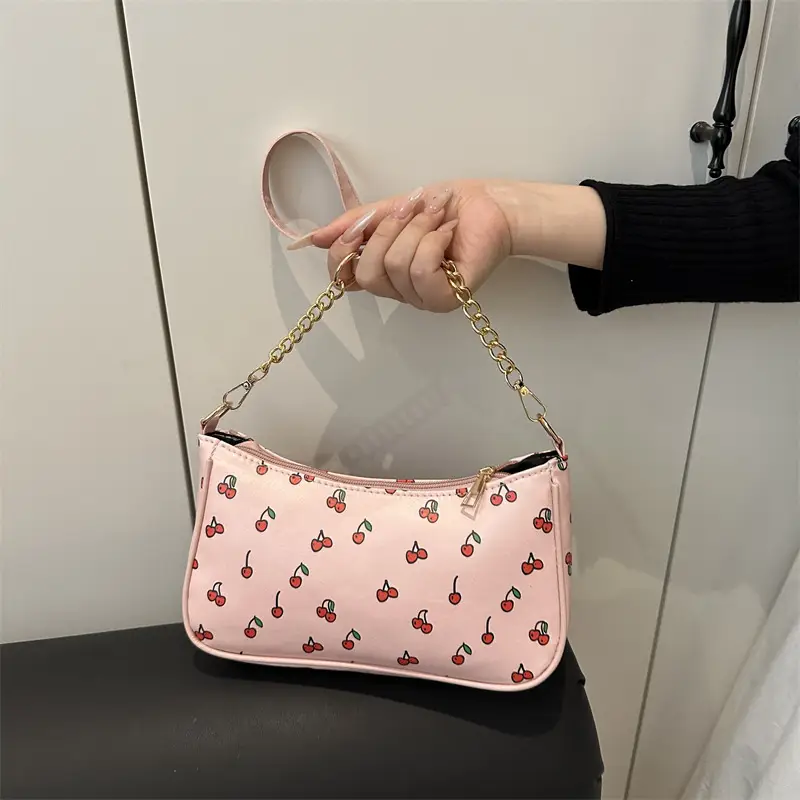 Pink Printed Chain Bag for Women 2025 Summer - Image 4