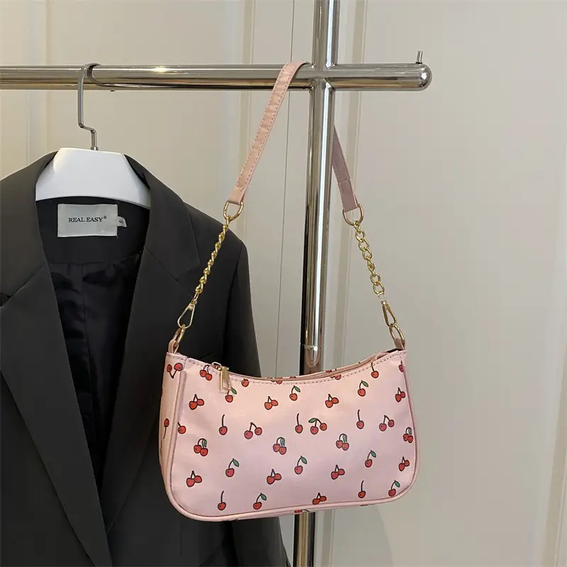 Pink Printed Chain Bag for Women 2025 Summer - Image 6