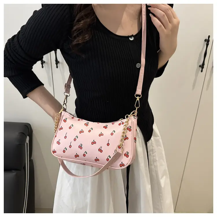 Pink Printed Chain Bag for Women 2025 Summer — feature 14