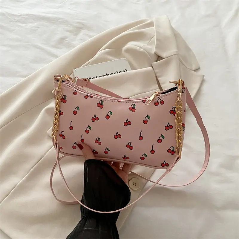 Pink Printed Chain Bag for Women 2025 Summer - Image 3