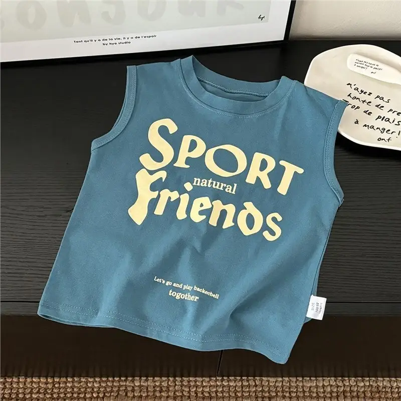Kids Sporty Blue Sleeveless Vest Small Medium - Image 9