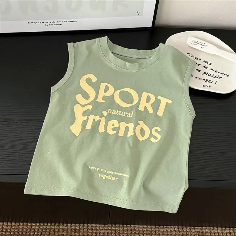 Kids Sporty Blue Sleeveless Vest Small Medium — feature 8