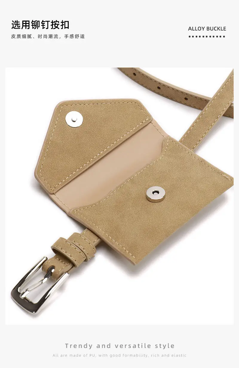 Cross-Border Women's Mini Belt Bag Pink Brown Black — feature 13