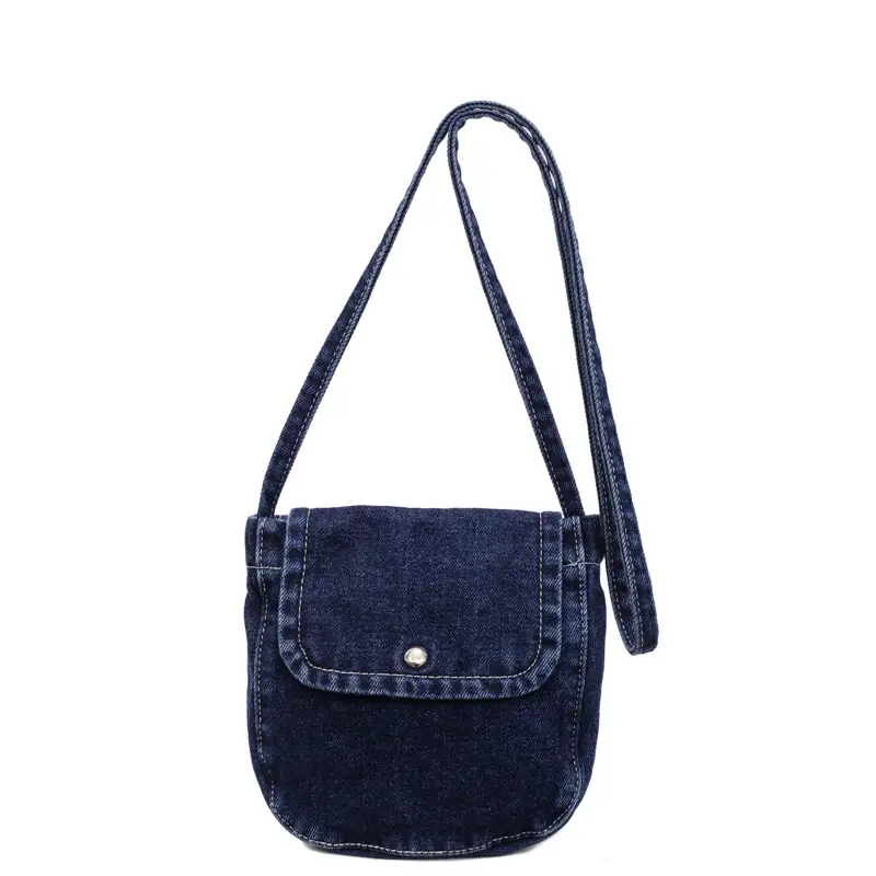 Japanese Literary Women Denim Crossbody Bag Small Washed - Image 3