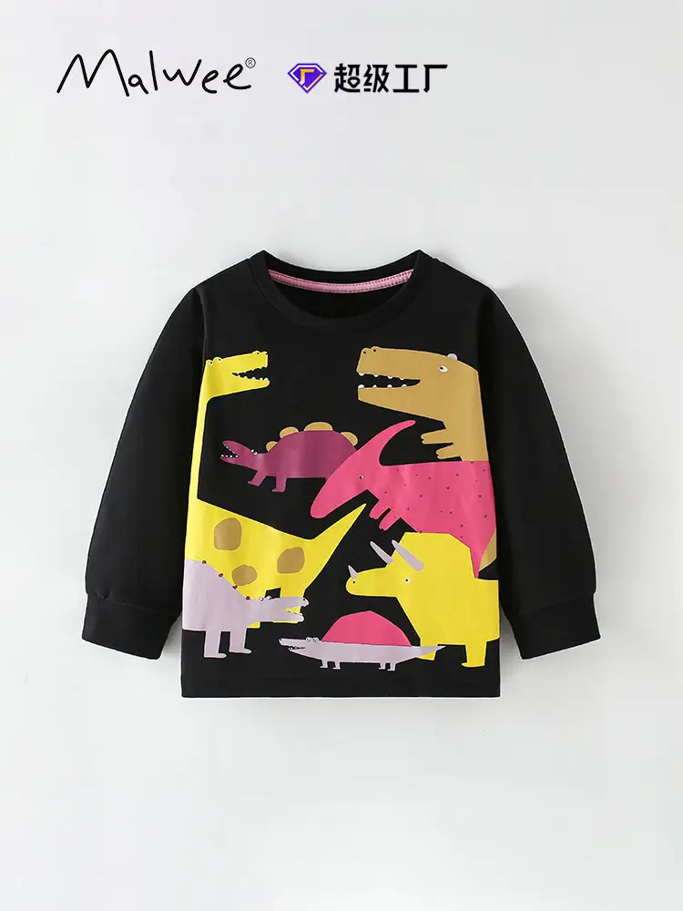 Malwee Boys T-Shirt Black Pixel Art Print - Image 2