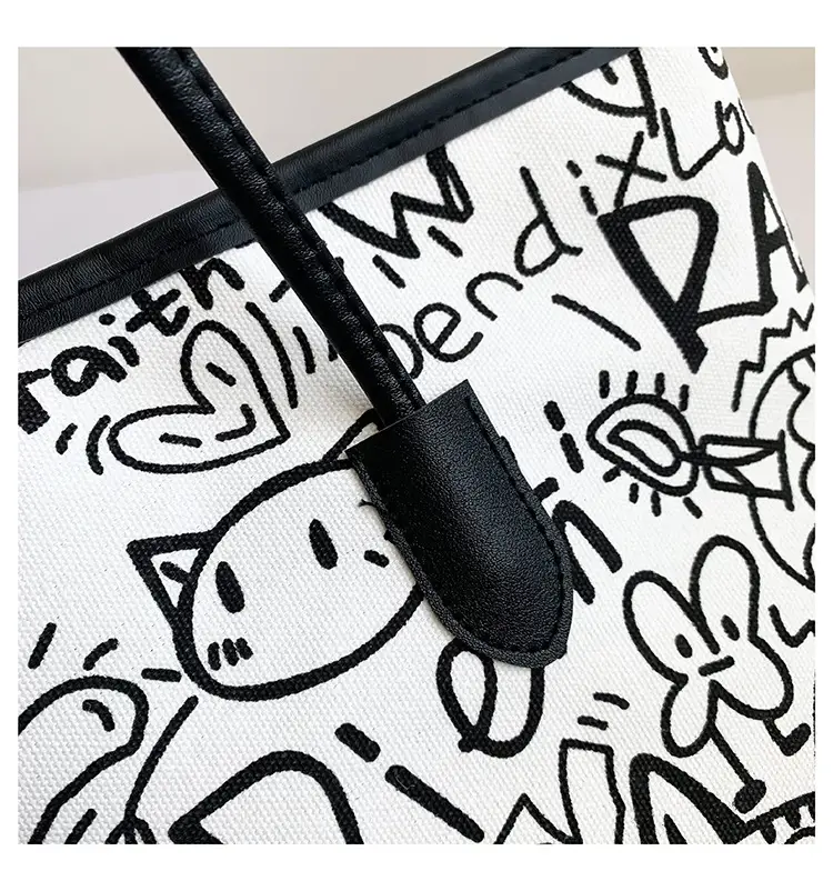 Women Printed Casual Tote Bag with Cat Design — feature 10