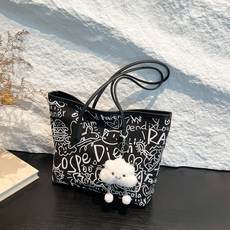Women Printed Casual Tote Bag with Cat Design — feature 16