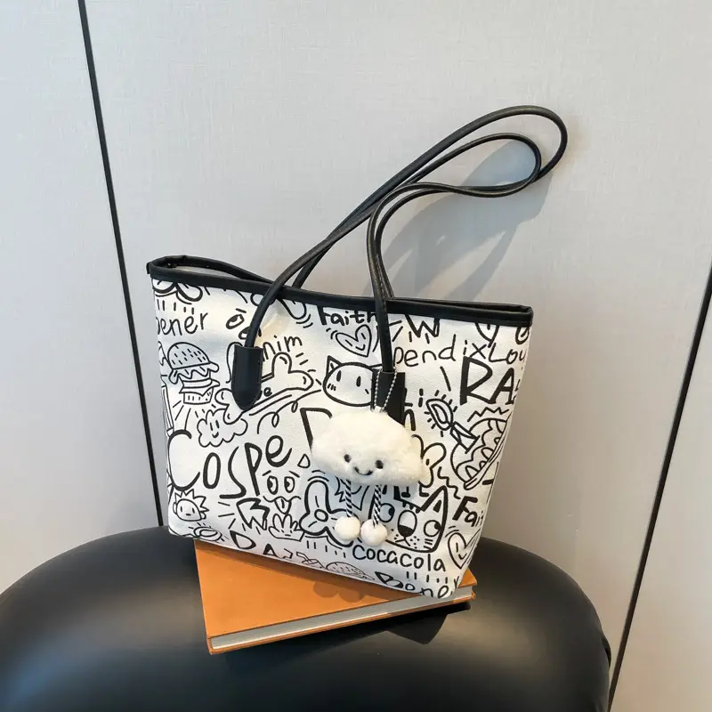 Women Printed Casual Tote Bag with Cat Design — feature 17
